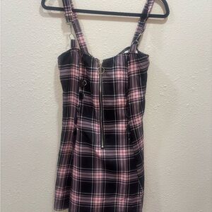 Gothic Mini Plaid Dress Fairy Grunge Punk High Waist A-Line Dresses Size L